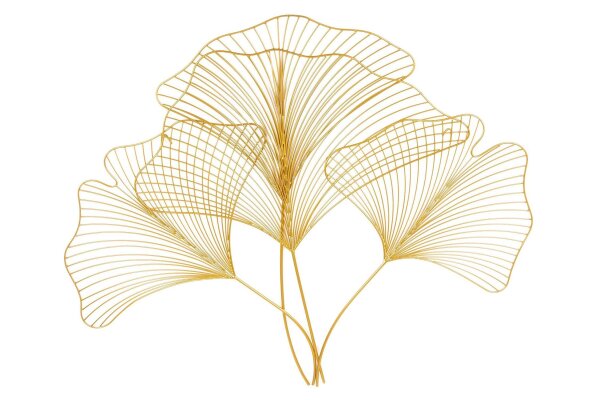 Décoration murale fer en or L : 90 cm Ginko feuille design asiatique