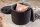 Pouf mit Stauraum Schwarz Samt Metall Ø 50 cm Chesterfield