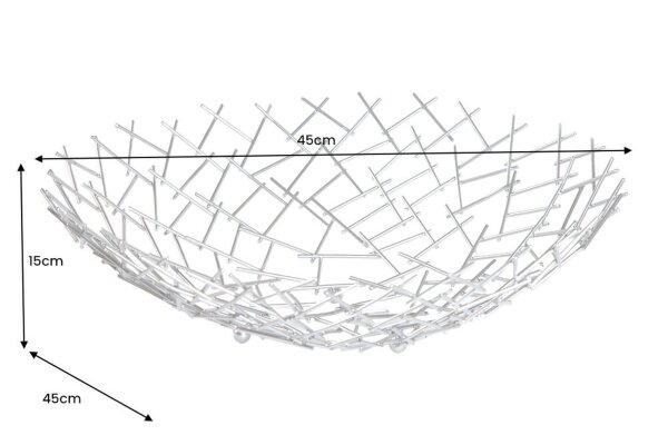 Coupe décorative en métal Ø 45 cm Grille Design en argent