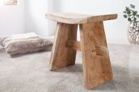 Sitzhocker Teakholz massiv B: 40 cm Landhaus Rustikal