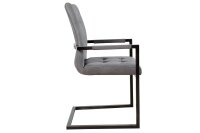 Chaise de salle à manger avec accoudoirs Gris Noir...