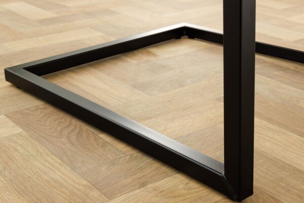Freischwinger mit Armlehne Braun Schwarz Stoff Metall