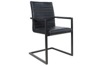 Chaise &agrave; bascule noir similicuir acier inoxydable...