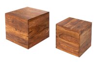 Lot de 2 tables dappoint en bois de sheesham massif...