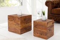 Lot de 2 tables dappoint en bois de sheesham massif...
