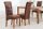 Chaise de salle à manger sans accoudoirs Marron style colonial Tissu bois