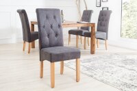 Chaise de salle à manger Gris Tissu Bois sans...