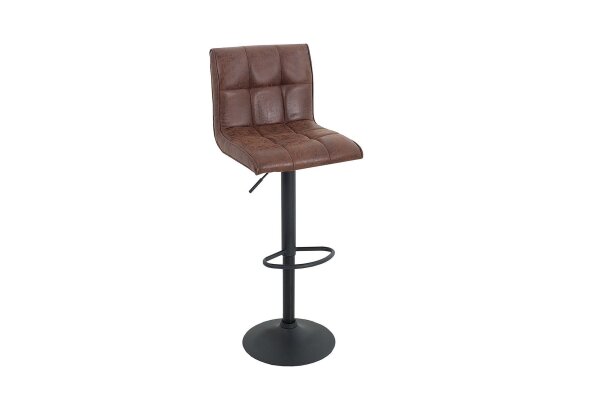 Chaise de comptoir réglable en hauteur Tissu Métal Marron Noir