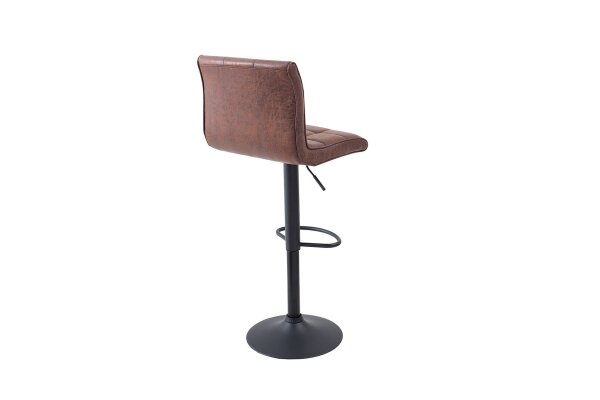 Chaise de comptoir réglable en hauteur Tissu Métal Marron Noir