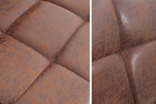 Chaise de comptoir réglable en hauteur Tissu Métal Marron Noir
