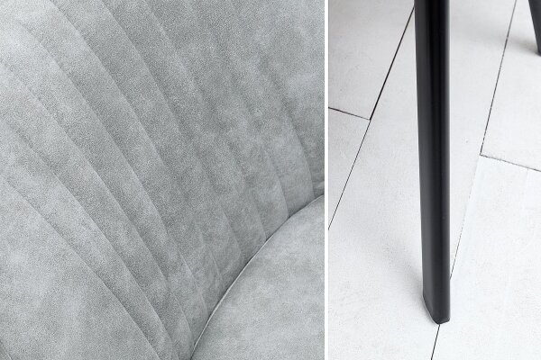 Chaise avec accoudoirs Gris Noir en tissu Métal Salle à manger