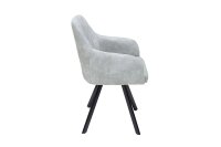 Chaise avec accoudoirs Gris Noir en tissu Métal...