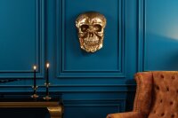 Wanddeko Totenkopf in Gold H: 40 cm aus Metall