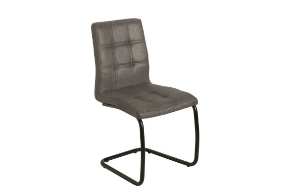 Chaise cantilever Gris Noir Tissu Fer Moderne