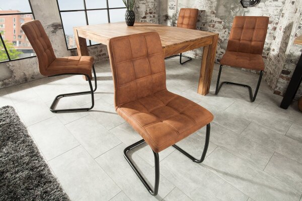 Chaise à bascule Marron Noir Tissu Fer Moderne KENYA