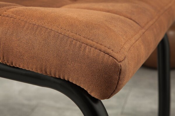 Chaise à bascule Marron Noir Tissu Fer Moderne KENYA
