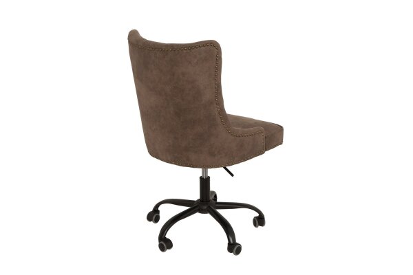 Chaise de bureau réglable en hauteur tissu métal Chesterfield