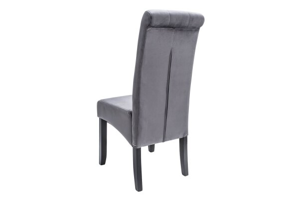 Chaise de salle à manger sans accoudoirs en style colonial gris Tissu bois