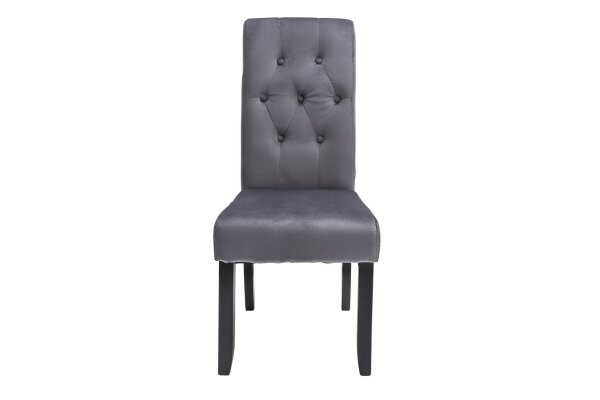 Chaise de salle à manger sans accoudoirs en style colonial gris Tissu bois
