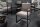 Chaise cantilever taupe noir tissu métal avec accoudoirs