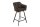 Chaise de comptoir velours métal gris noir avec dossier