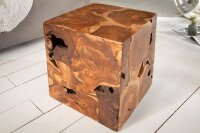 Beistelltisch Teakholz massiv B: 40 cm Baumscheiben