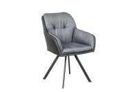 Chaise pivotante anthracite noir en tissu métal...