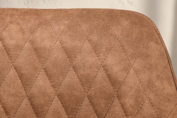Chaise salle à manger marron noir en tissu métal avec accoudoirs