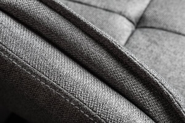 Chaise pivotante Gris Noir Tissu Métal sans roulettes LIBYA