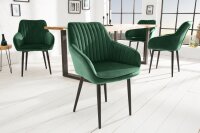 Chaise de salle à manger avec accoudoirs velours...