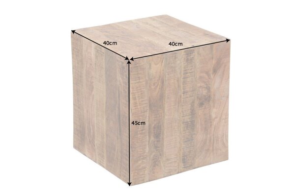 Beistelltisch Mangoholz massiv B: 40 cm mit Rollen vielseitig
