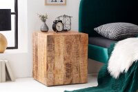 Table dappoint en bois de manguier massif L : 40 cm avec...