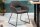 Chaise de salle à manger Bauhaus design gris noir en tissu métal
