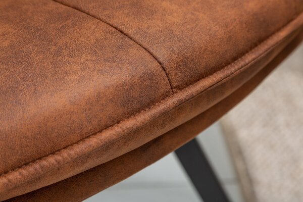 Chaise de bureau avec accoudoirs pivotant en marron noir microfibre