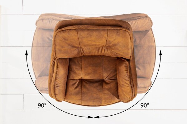 Chaise de bureau avec accoudoirs pivotant en marron noir microfibre