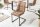 Freischwinger Stuhl Beige Schwarz aus Stoff Metall