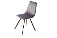 Chaise de salle à manger velours métal gris...