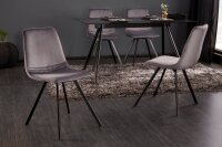 Chaise de salle à manger velours métal gris...