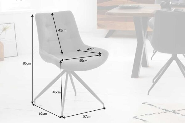 Chaise de salle à manger sans accoudoirs Gris en tissu Similicuir Métal