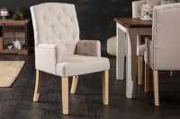 Chaise de salle à manger Beige Tissu Bois...