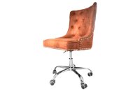 Chaise de bureau tissu m&eacute;tal marron...