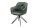 Chaise de bureau pivotante velours métal vert noir sans roulettes
