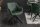 Chaise de bureau pivotante velours métal vert noir sans roulettes