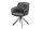 Chaise de bureau avec accoudoirs sans roulettes velours métal gris noir
