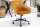 Chaise de bureau réglable en hauteur Jaune Noir Velours Métal