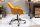 Chaise de bureau réglable en hauteur Jaune Noir Velours Métal