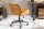 Chaise de bureau réglable en hauteur Jaune Noir Velours Métal
