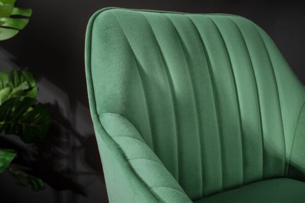 Chaise de bar avec dossier velours métal vert noir