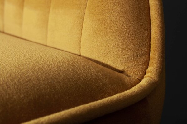 Chaise de comptoir avec dossier velours métal jaune noir