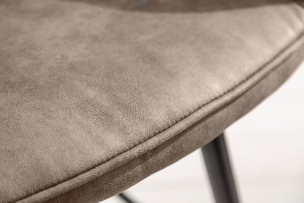 Barhocker mit Lehne Stoff Metall in Taupe Schwarz Modern